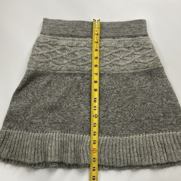 Dakini Wool Blend Fit & Flare Stretch Waist Light Grey Sweater Skirt XS - Picture 3 of 6